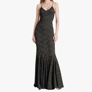 Aigeman Women's Spaghetti Straps Floral Lace Mermaid Maxi Dress Beach Wedding